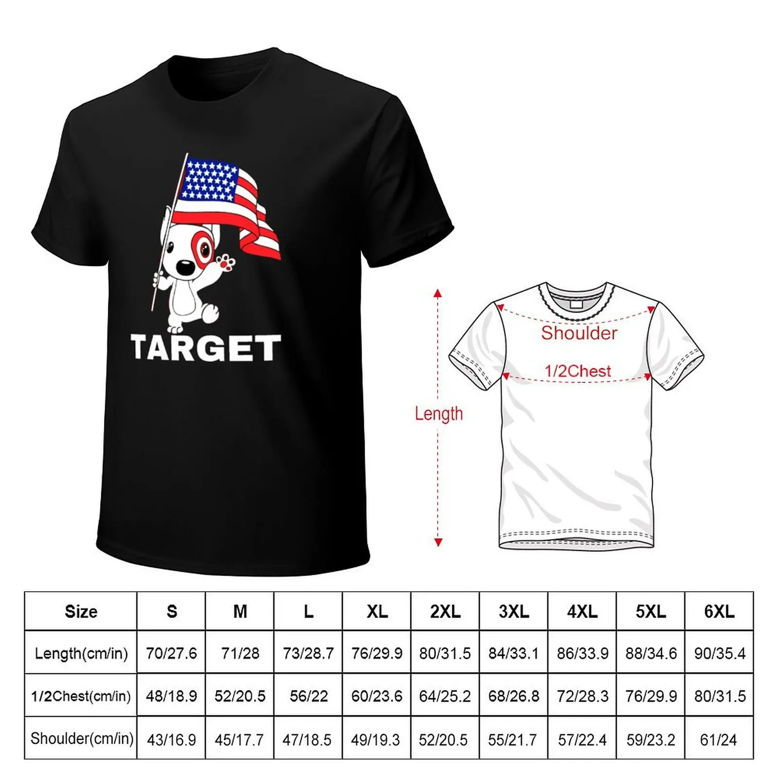American Flag Bullseye Dog Team Member T-Shirt t shirt man casual T-Shirt