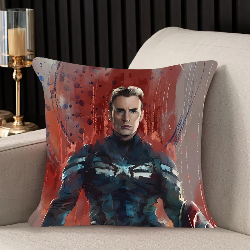 

home decor Pillow Cover Captain America iving room restaurant deck chair Dakimakura Throw Pillows Square Pillowcase Home Decor