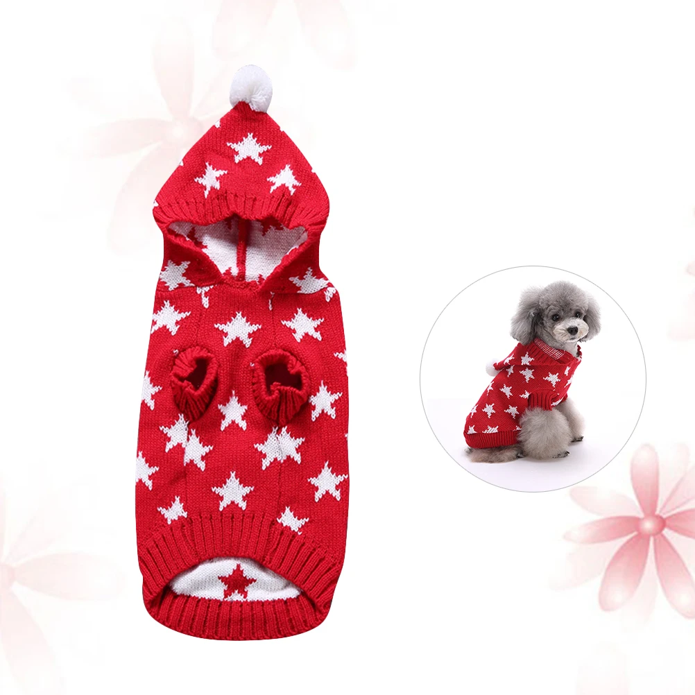 

Pet Christmas Clothes Furry Dog Sweater Warm Puppy Clothing Holiday Star Pattern Acrylic Material Christmas Party Dog Clothes