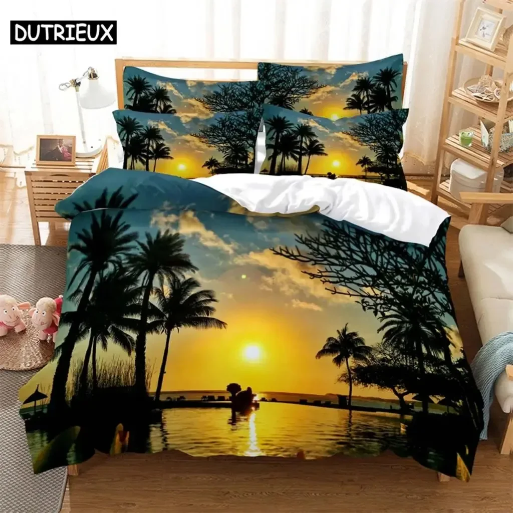 Sunset rafting Bedding Comfortable Duvet Quilt Cover Pillowcase Bedding Set Children Bedroom Decoration Home Textile