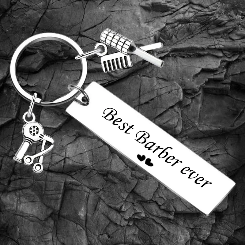 Best Barber Ever Keychain Barber Appreciation Gift,Thank You gift Key Rings barber shop Gifts