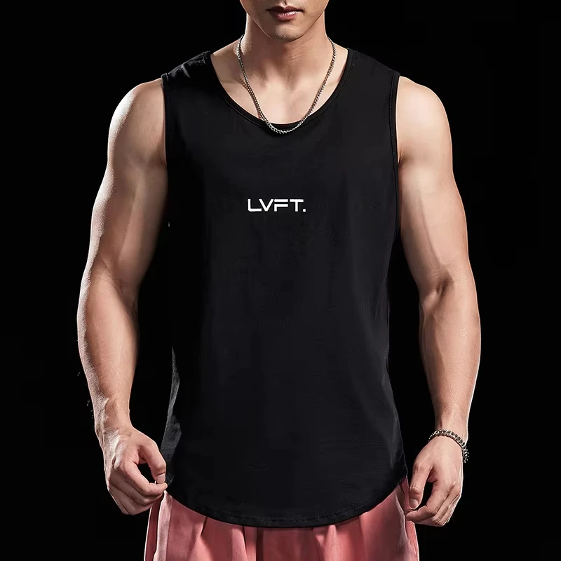

Summer Fitness Sports Men's Tank Tops Gyms Workout Clothing Sleeveles T-Shirt Casual Summer Loose Breathable Vest Men Clothing