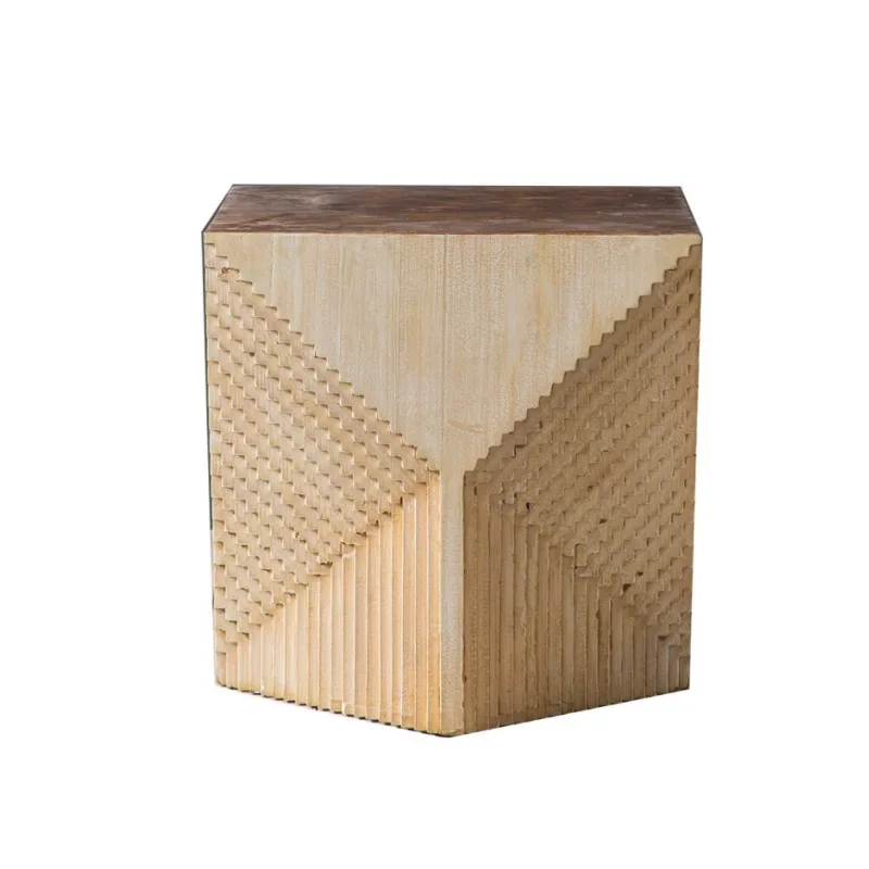 Personalized polygonal cafe, log sofa edge, decorative ornaments, living room, bedroom retro and old corner