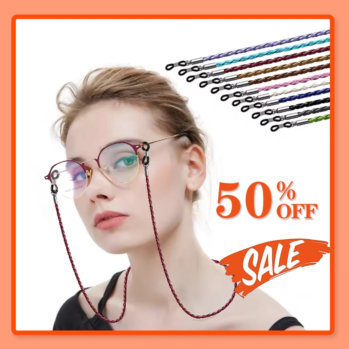 

New Thick Twist Sunglasses Premium PU Leather Rope Chains Glasses Lanyard Straps Outdoor Sports Anti-Slip Eyeglasses Accessories