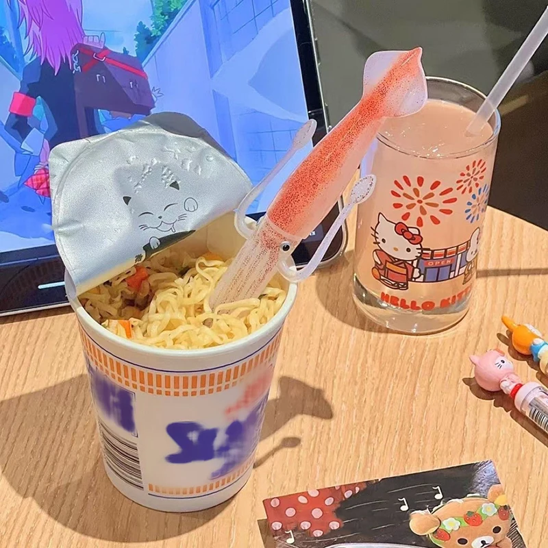 في الهواء الطلق مضحك الحبار الحبار شوكة كوب فواكه المعكرونة أدوات المائدة شوكة المعكرونة الفورية الشوك بينتو الغداء الشوك الغذاء اختيار مسواك #2