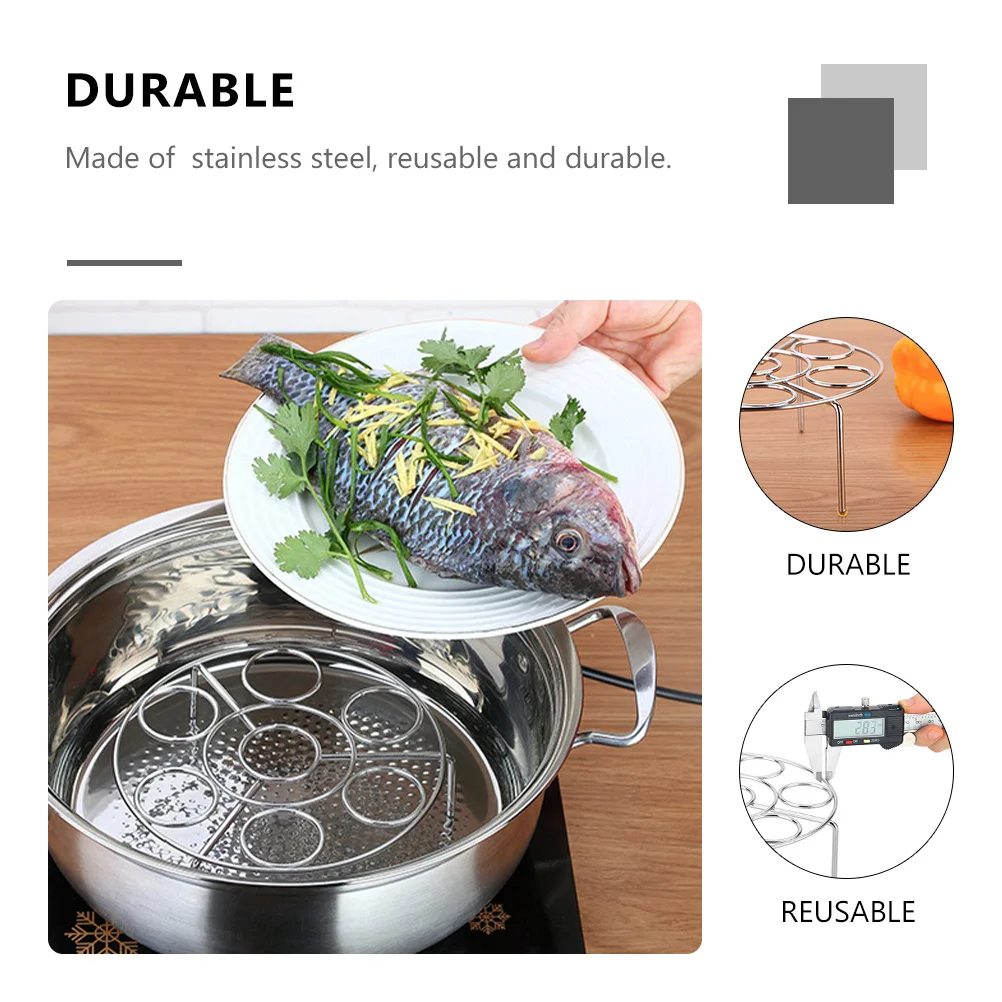 

1 шт., подставка для приготовления яиц из нержавеющей стали, паровая стойка, подставка для приготовления пищи, поднос для кастрюли, подставка для подогрева еды, бытовая кухонная посуда