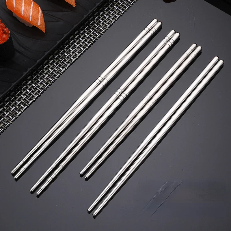 1 Pair Chopsticks 304 201 Stainless Steel Non-Slip Chopstick Metal Sushi Sticks 3 Size Korean Japanese Food Chinese Chopsticks