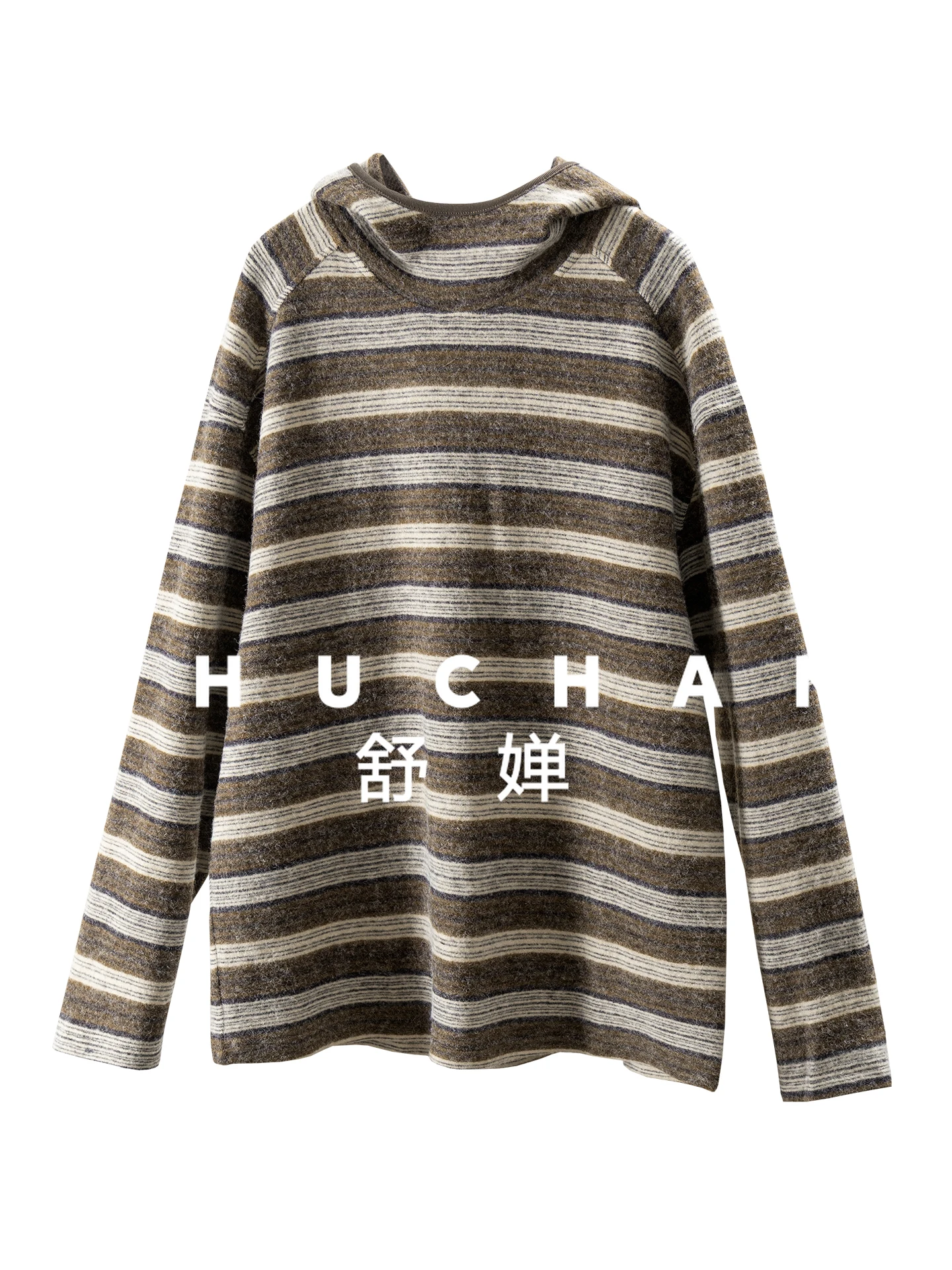 

Stripes Soft Waxy High-quality Casual Hooded Sweater Sweatershirt Women's 59E2 Sudaderas Para Mujer