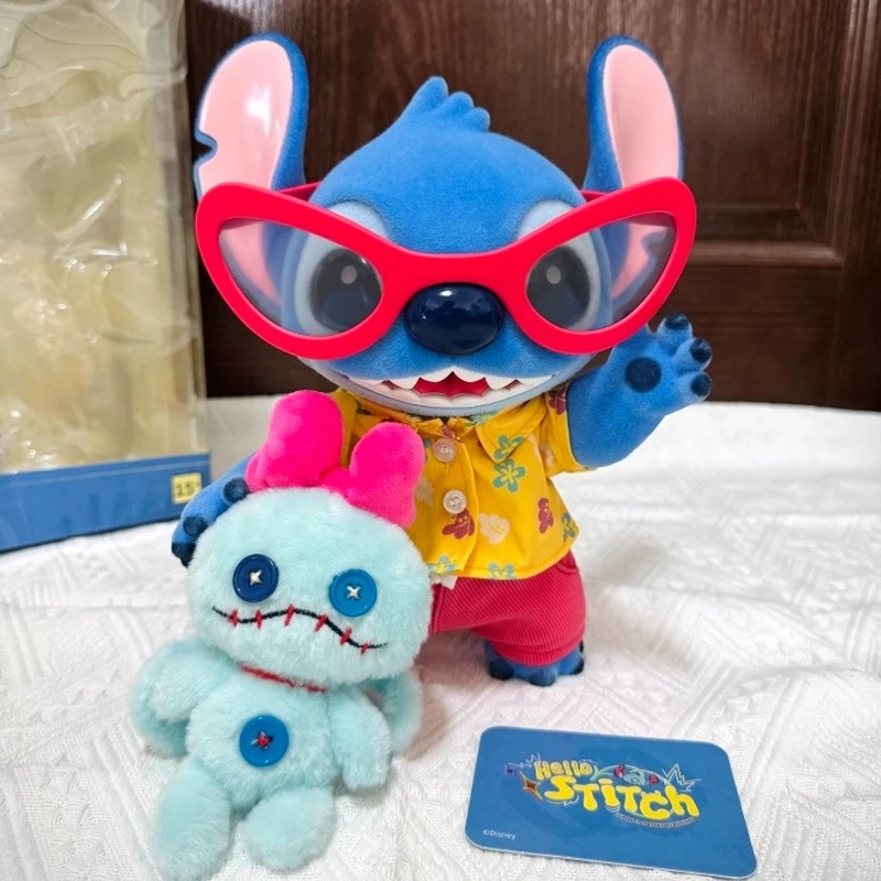 

23см Disney Genuine "Привет, Стич!" Летняя серия, милая виниловая коллекционная фигурка, игрушка с большим корпусом для фанатов, детский подарок