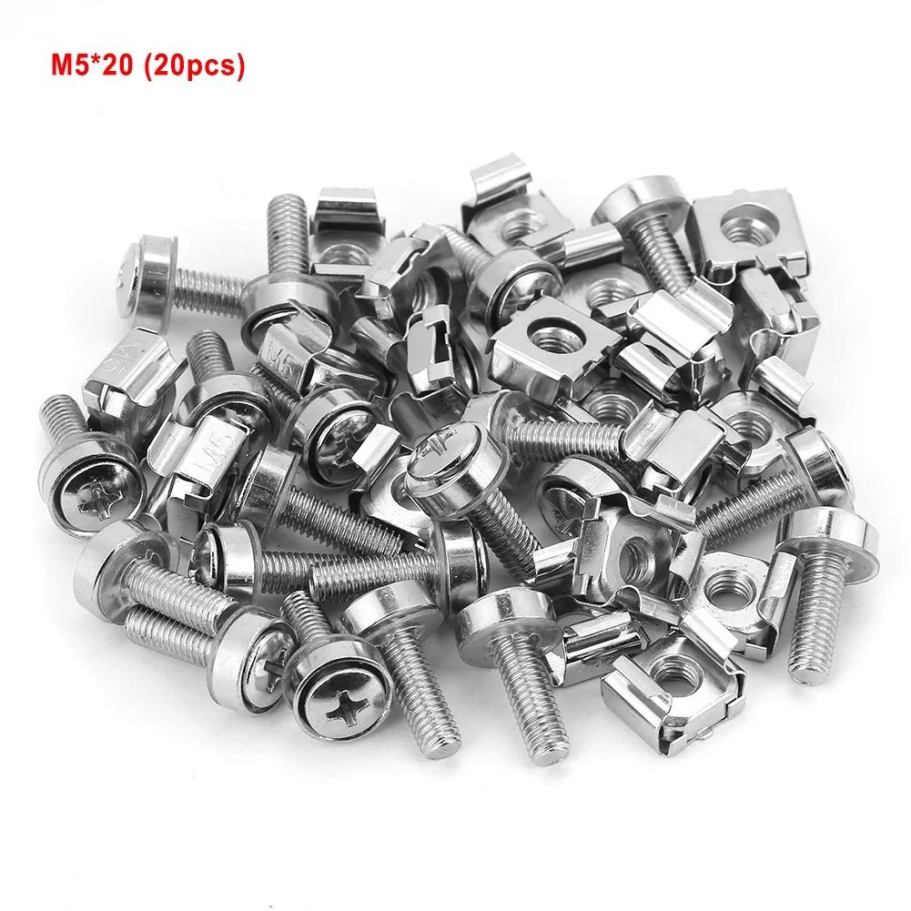 20pcs set Network Cabinet Rack Screws & Cage Nuts Assortment Kit