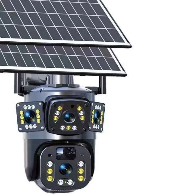 

Solar Camera 4G V360PRO Three Eyes and Two Pictures Outdoor Solar Closed Circuit TV PTZ Camera 1080P Card 32G