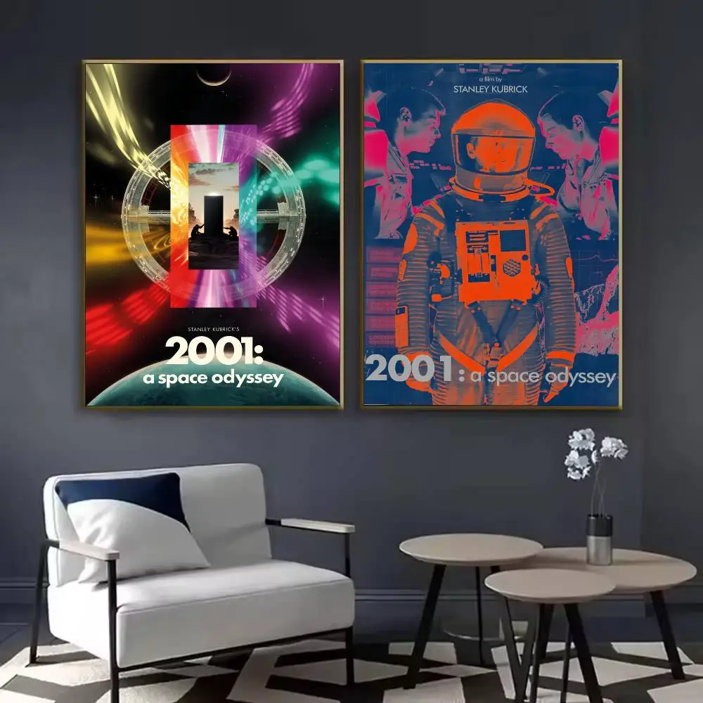 2001 A Space O-Odyssey Poster Waterproof Sticky Wall Art Print For Bedroom Living Room Hallway Bar Home Decor
