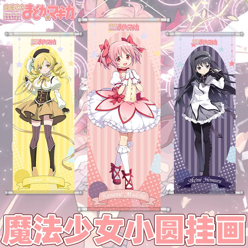 

Puella Magi Madoka Magica Hanging Scrolls Painting Akemi Homura Tomoe Mami Anime Poster Wall Art Room Decoration Gifts