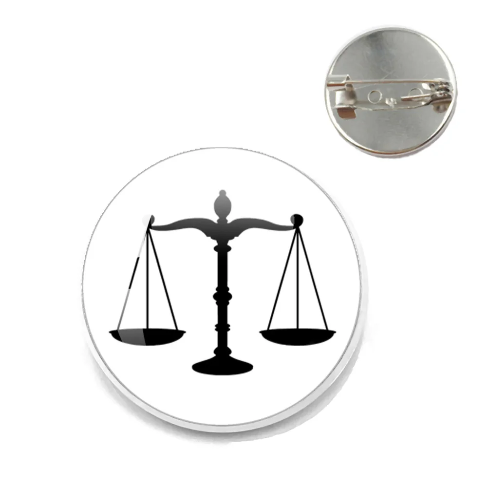 2023 Lawyer Logo Round Brooch，Tianping Justice, Fairness Emblem Icon Gifts To Friends ，Integrity And Impartiality In Law Enforc