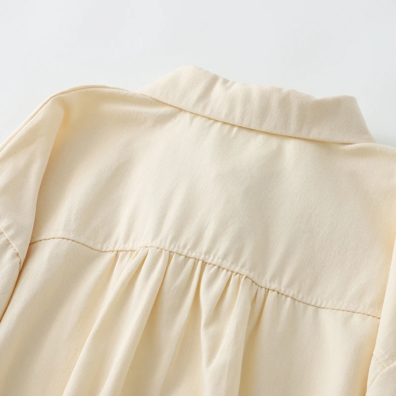 المرأة القطن الخالص طويل Sve irt موسم الربيع اللون عارضة Sle Faionable ملابس داخلية نسيج القطن #4