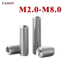 Grub Screw M2 M2.5 M3 M4 M5 M6 M8 DIN916 304 stainless Hex Hexagon Socket Allen Cup Point DIY Set Door handles Faucet Bolt