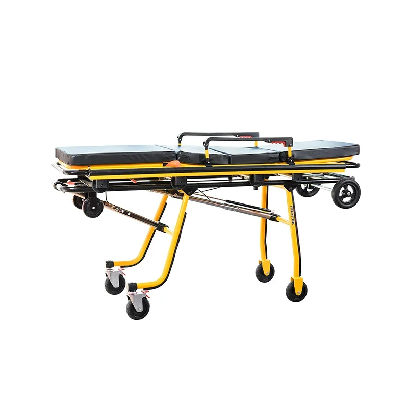 New Model Hospital Automatic Loading Ambulance Detachable Stretcher Folding Trolley with Wheels for Emergency