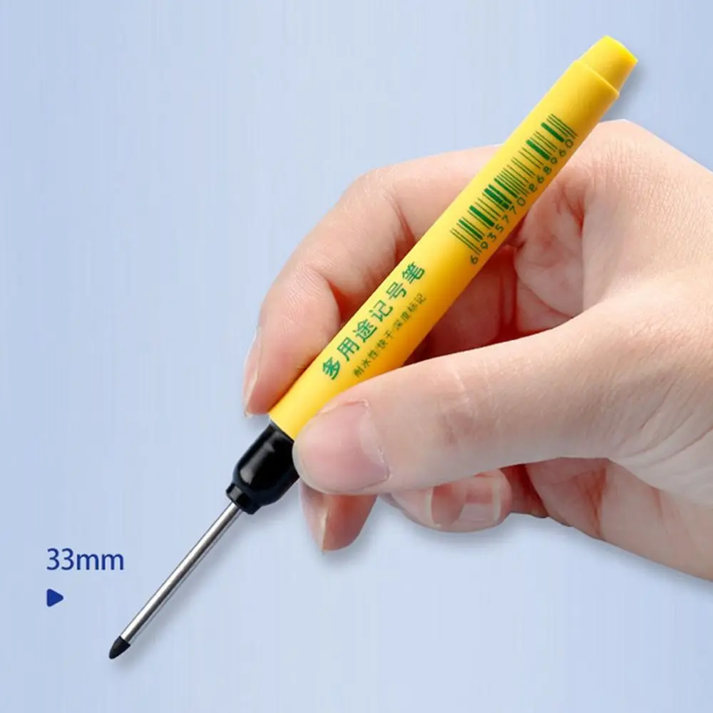 

Маркеры с длинной головкой на масляной основе, длина 33 мм, черные/красные/синие чернила, маркерная ручка на масляной основе, водонепроницаемая ручка для маркировки, маркировка глубоких отверстий