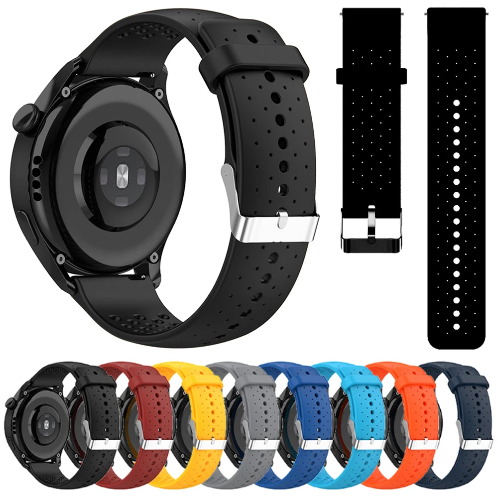 20 22mm Breathable Strap For Fossil gen 6 44mm Gen6 gen 5 5e/Gen5 LTE 45mm Band Sports Silicone Replacement Wristband Accessorie