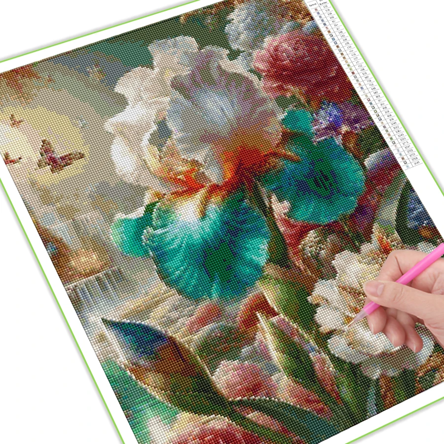 Diy Full Mosaic Art Diamond Painting Cross Stitch New Collection Colorful Iris Flower Rhinestone Embroidery Picture Wall Decor