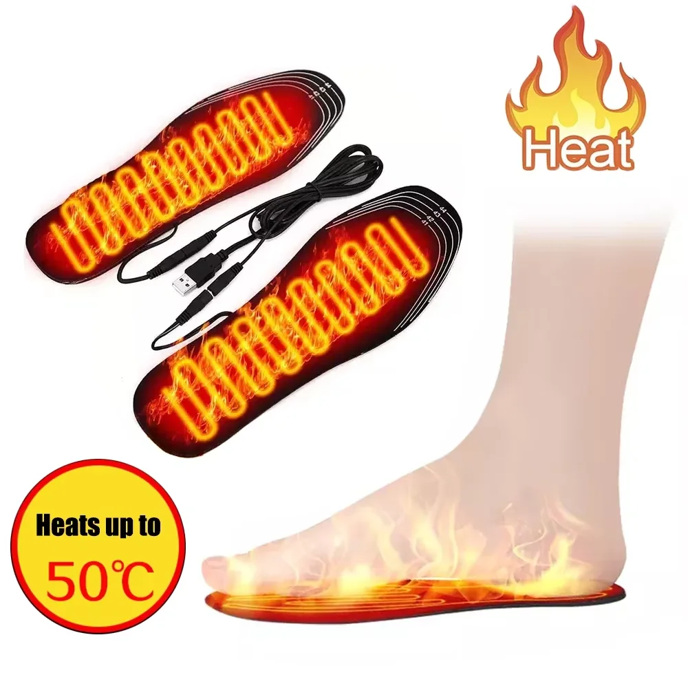 

USB Heated Shoe Insoles for Women Winter Shoes Electric Heating Warm Insoles for Men Sneakers Thermal Pad Foot Warmer Sock Mat