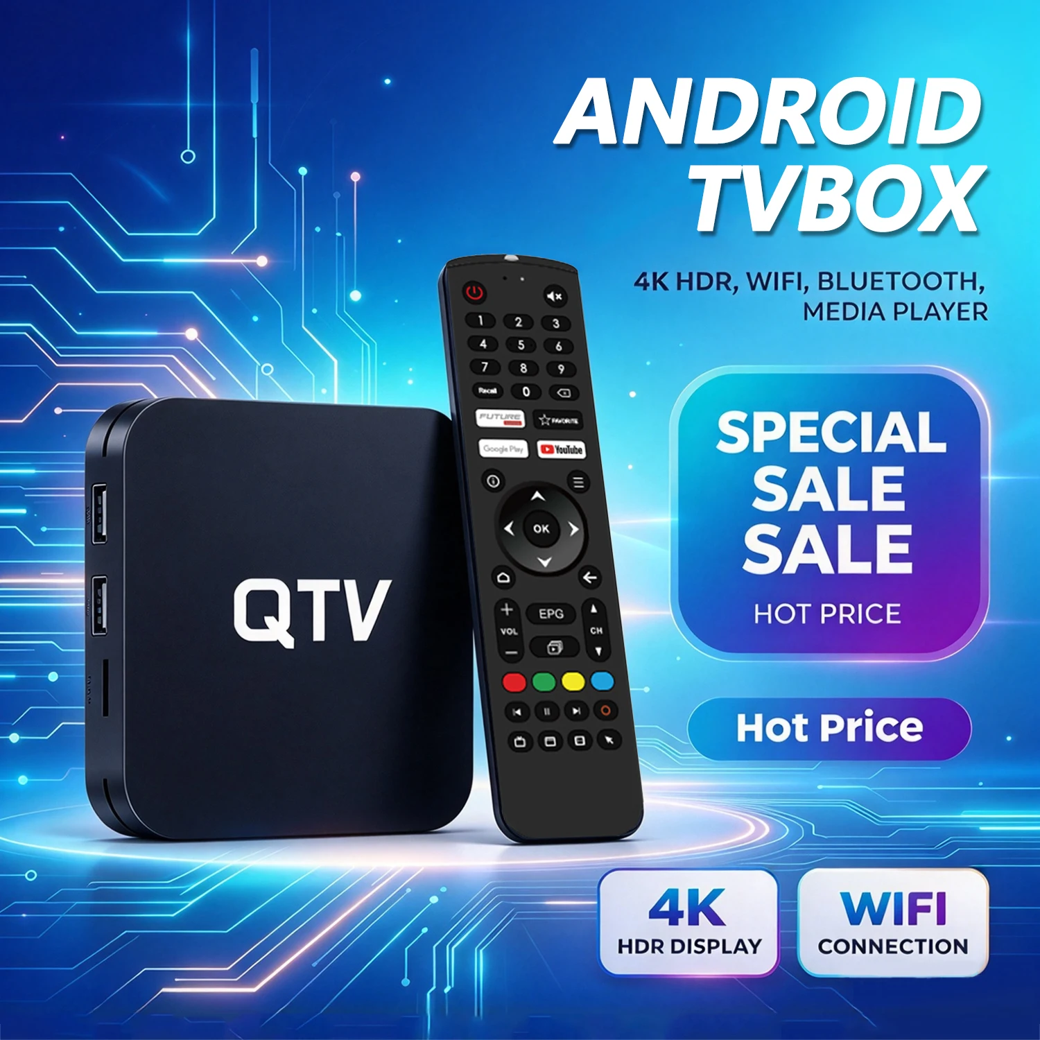 QTV Smart Android TV Box H618 4K