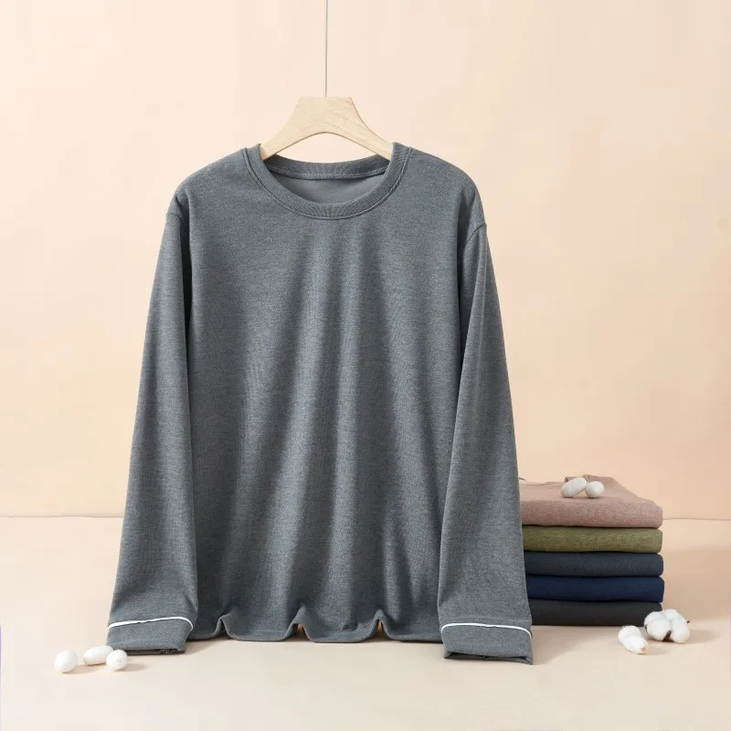 

Men's round Ne Fce Lined Thi Long Sve Spwear Single Piece Casual Comfortable Winter Warm Top July Deer Brand