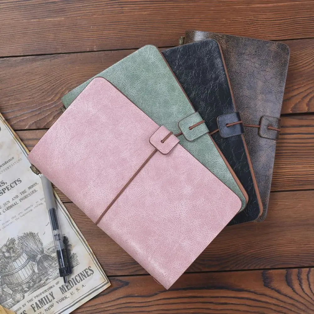 

Vintage Portable Leather Notebook Stationery Exquisite Diary Book Hand Ledger Hardcover Notepad Office