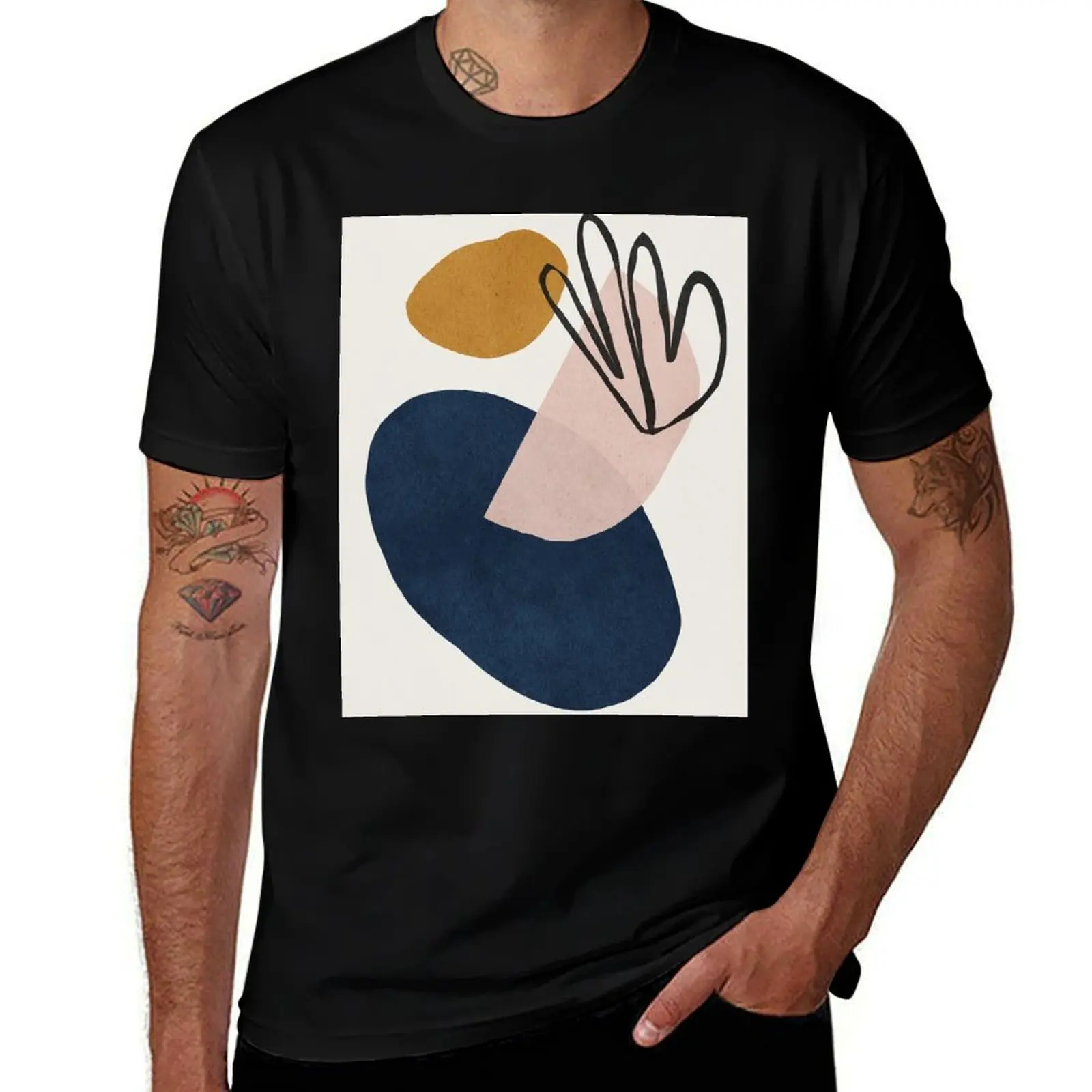 Abstract, Shapes, Mid century modern wall art T-Shirt sweat cotton graphic tees Aesthetic clothing mens t shirts pack