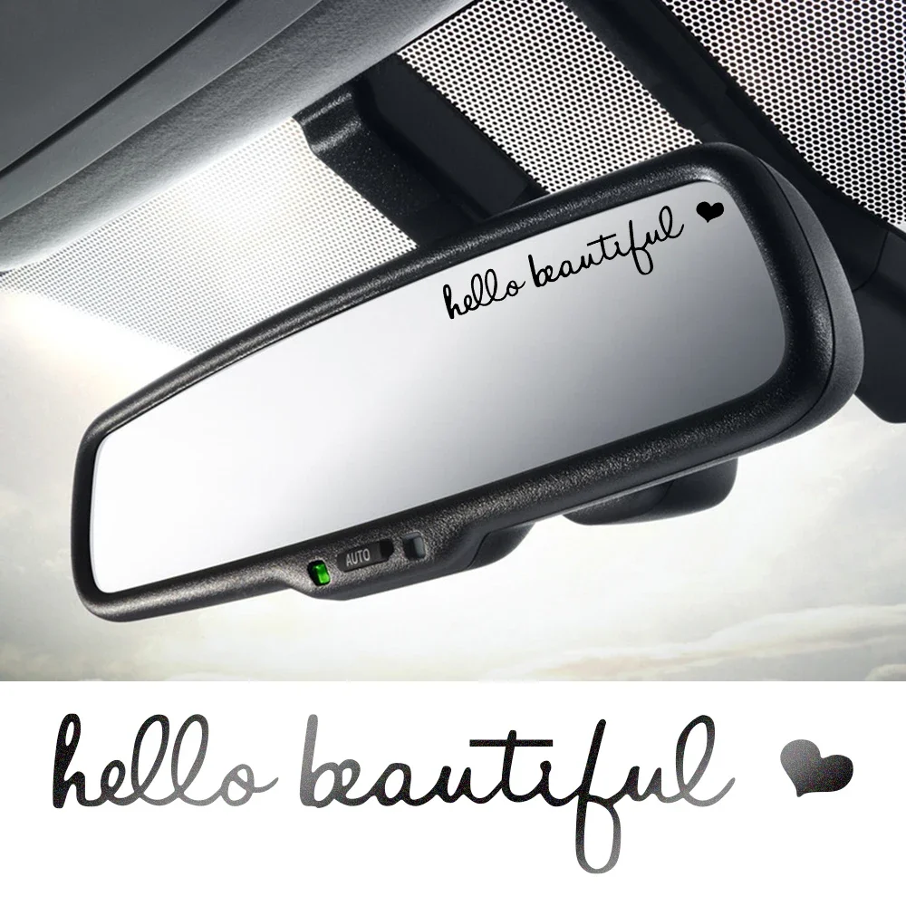 Car Reflective Sticker DIY Funny Hello Beautiful Decor Decal Vinyl Window Rearview Morrir Vinyl Decoraiton Auto Para Accessories