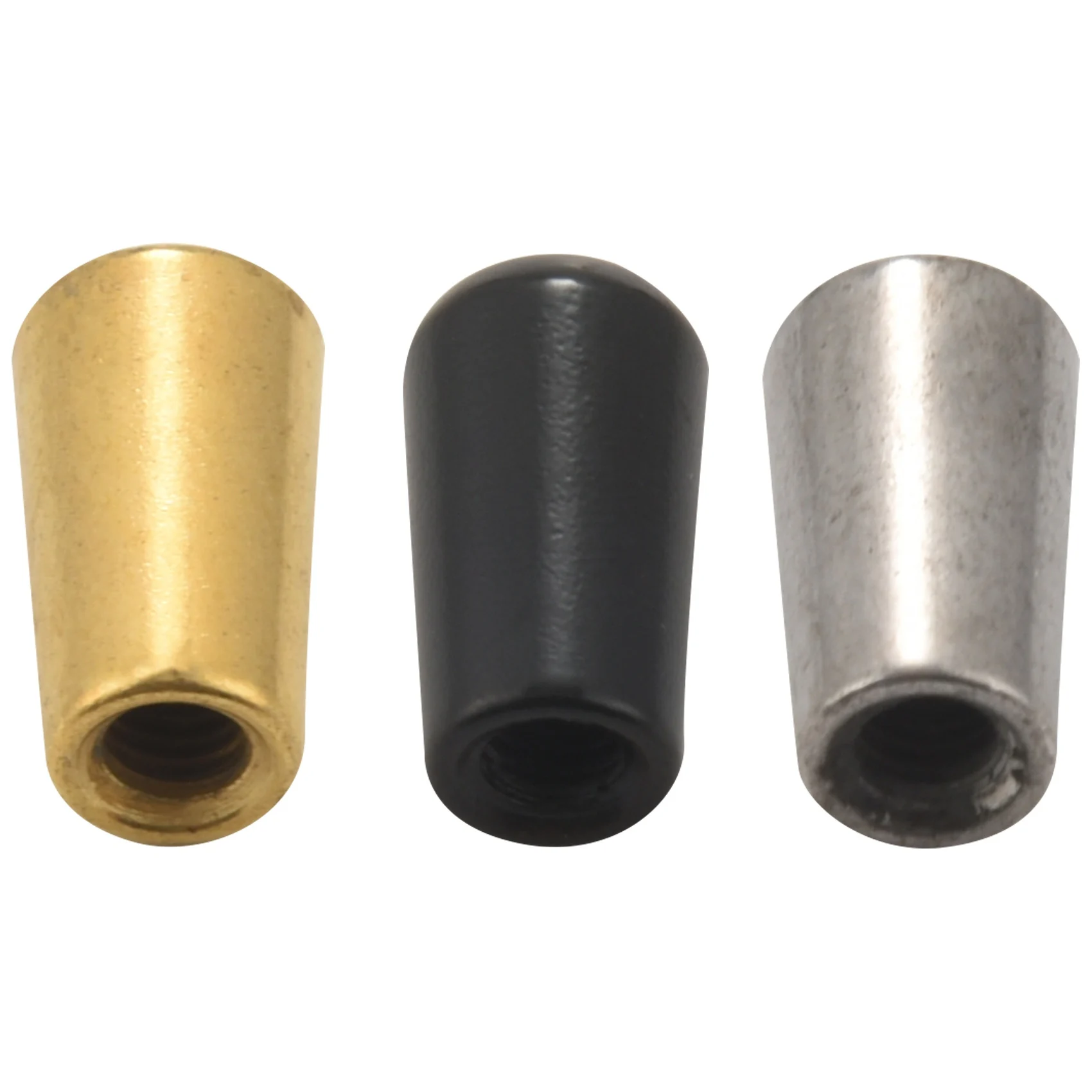 3Pcs Guitar Switch Tip, 3 Way Toggle Switch Knob Tip Cap Copper For Lp Epi Electric Guitar,Silver + Gun-black + Gold