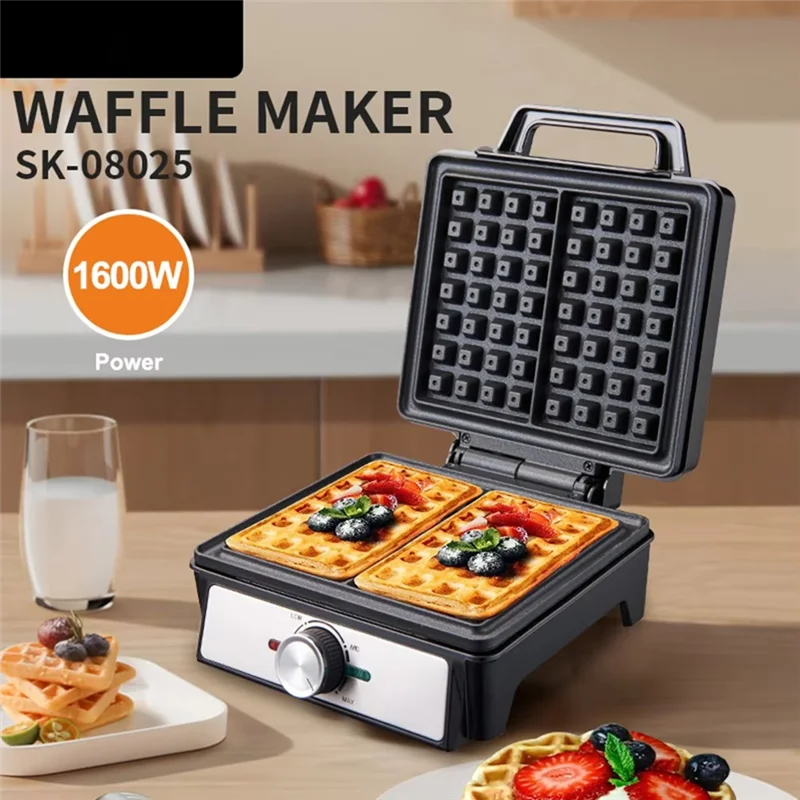 A86I-Wafflemaker Single Plate Two-Slice Bread Maker,Double-Sided Heating,Non-Stick Design,Suitable For Family Restaurant