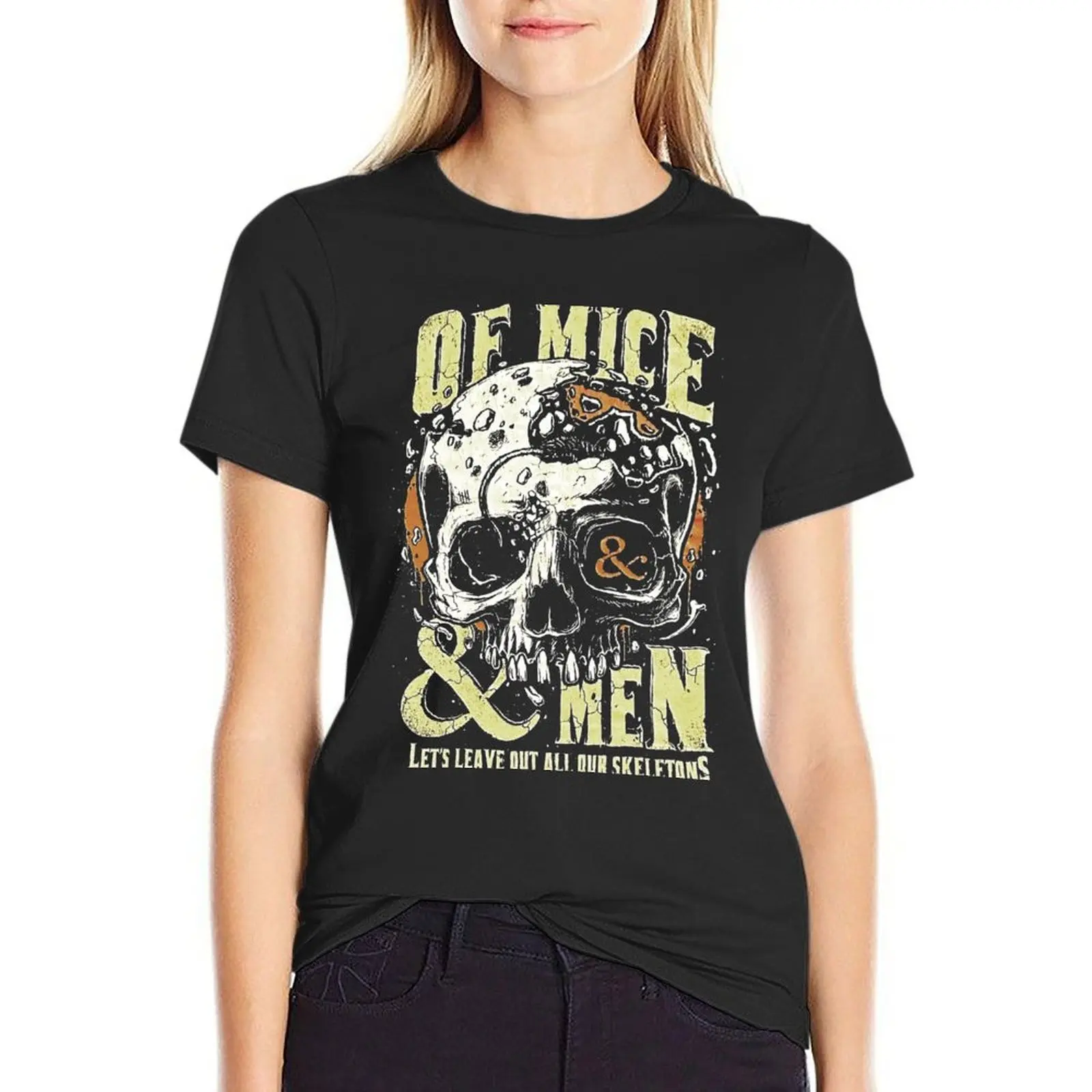 Of Mice And Men skull T-Shirt plain graphics quick-drying Blouse t shirt Women