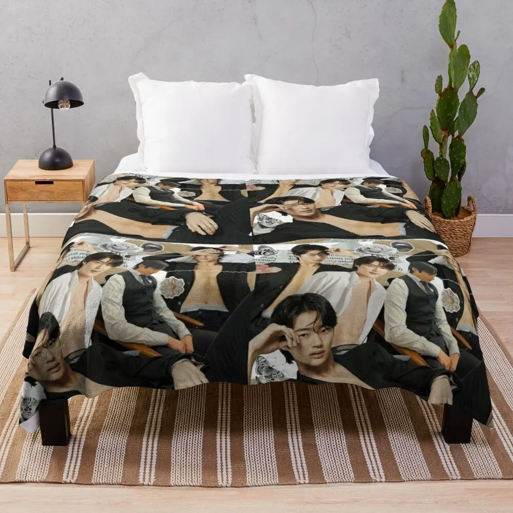 

Byeon Woo-seok Throw Blanket Soft Bedroom Blanket for Night Sleeping