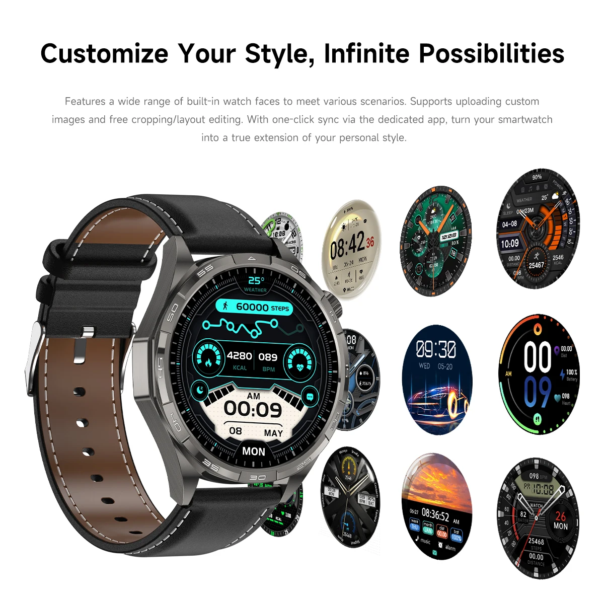 Watch 6 PRO Smart Watch Men Women AMOLED Screen Bluetooth Call GPS Trajectory NFC Heart Rate Compass SmartWatch Christmas Gift