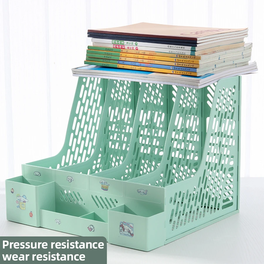 Multi-color file rack folder storage box desktop file box multi-functional file basket multi-layer shelf office bookshelf image 2