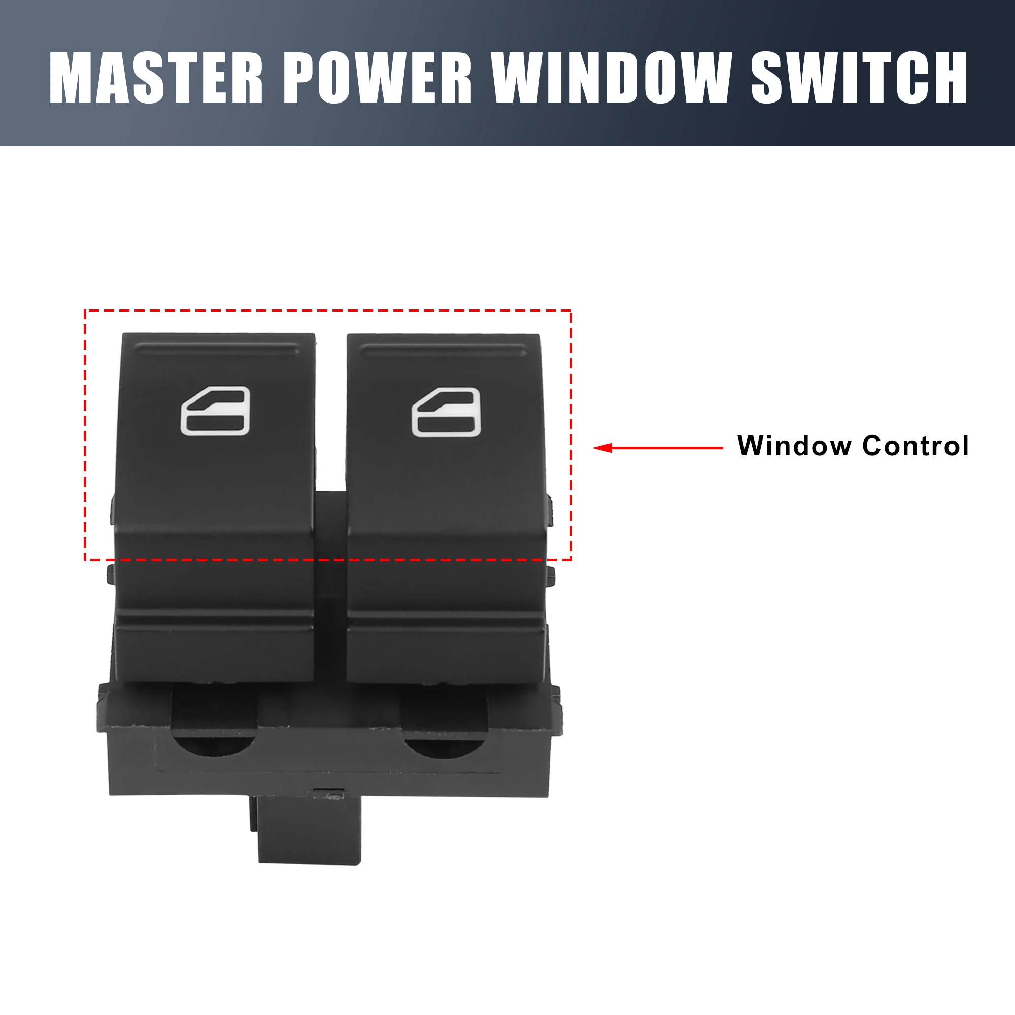 X Autohaux Car Electric Window Control Switch 1K3959857-B/C/AREH for VW Caddy Rabbit Golf Jetta EOS Passat 2003-2011 Driver Side