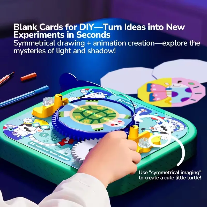 Mideer Gear Projector 4-in-1Stem Exploration Set Mirror Image Persistence of Vision Color Mixing & Curve Drawing Educational Toy