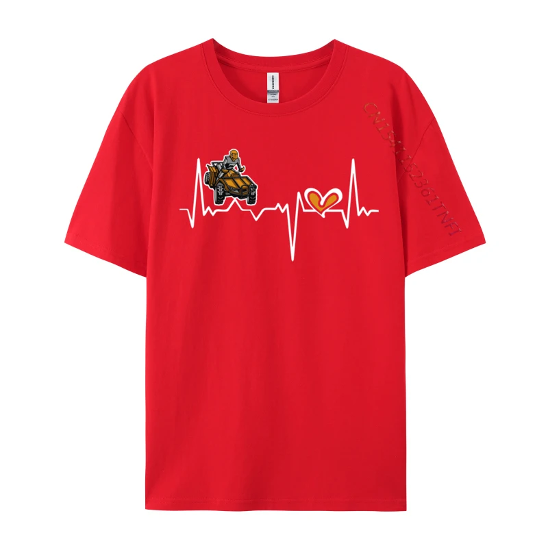 Heartbeat Love Pulse Quad Bike Motorbike Rider Four Wheels Fashionable Printed On Tops & Tees Autumn Tshirts For Men Tops Shirts