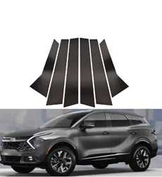 Glossy Black Pillar Posts Fit For KIA Sportage NQ5 LWB 2022  2023 2024 2025 BC Column Sticker Car Door Window Trim
