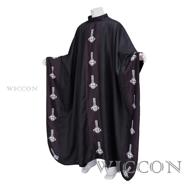 Mittelalter licher Papa Emeritus Cape Cosplay Kostüm Mittelalter schwarzer Umhang mit Hut komplettes Set für Erwachsene Halloween Party Anzug