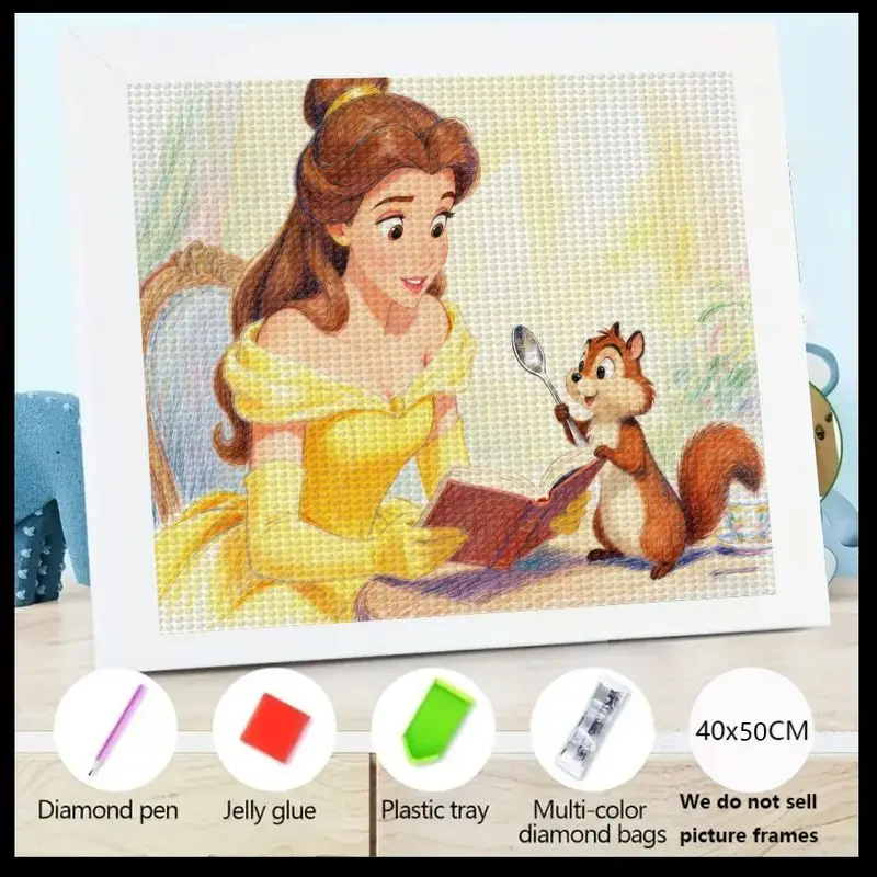 

1PC Belle Diamond Painting 5D Disney Princess Art DIY Crystal Craft Kit with Multi-Color Gems, Fun for Kids & Adults, Perfect fo