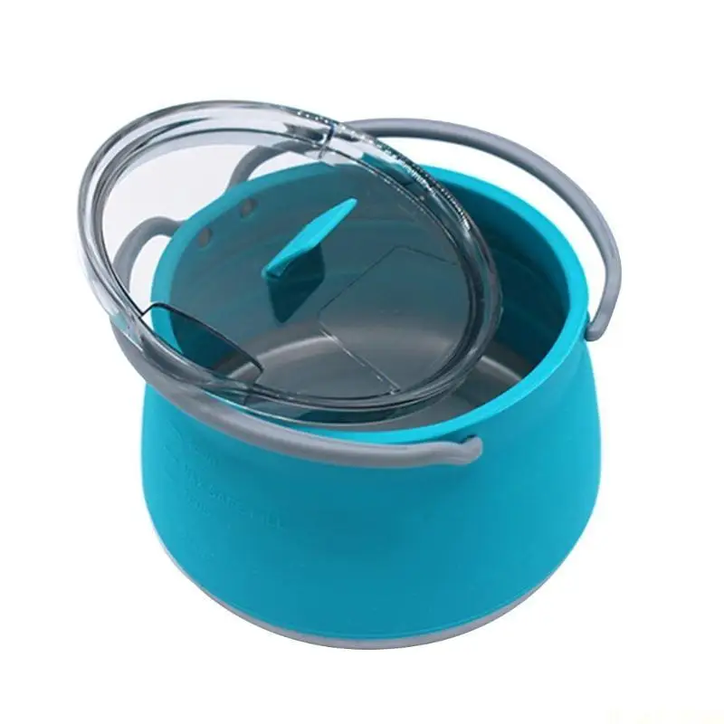 M5TC Portable Folding Silicone Kettle Collapsible Stainless Steel Bottom Water Boiler