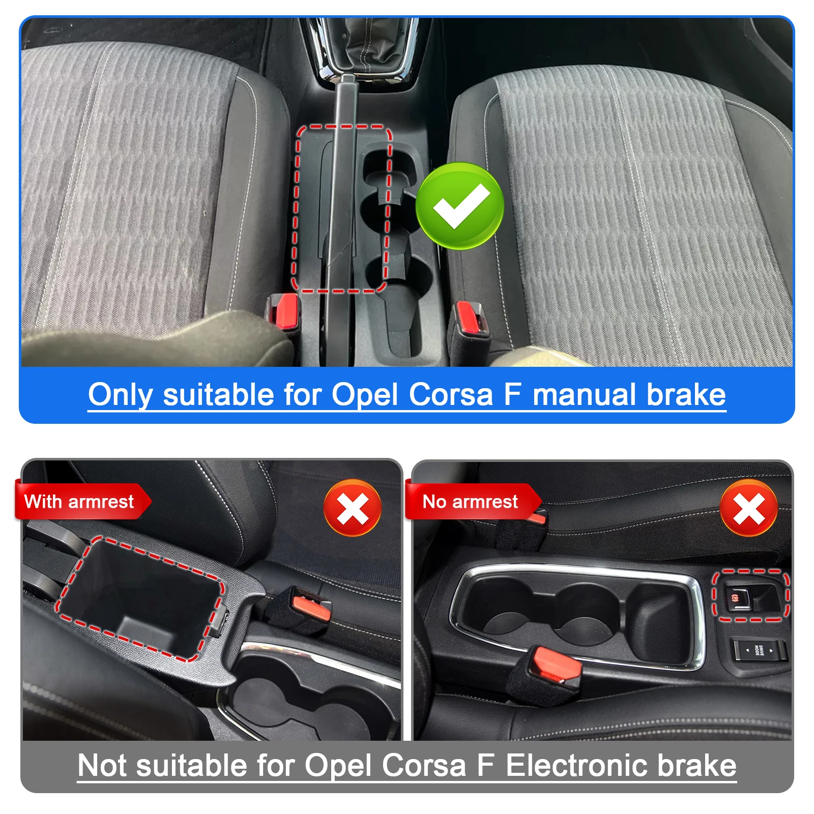 LFOTPP Car Door Groove Mat for Opel Corsa F 2022 2023 2024 Handbrake Anti-Slip Door Slot Pad Auto Opel Corsa F Accessories 2023