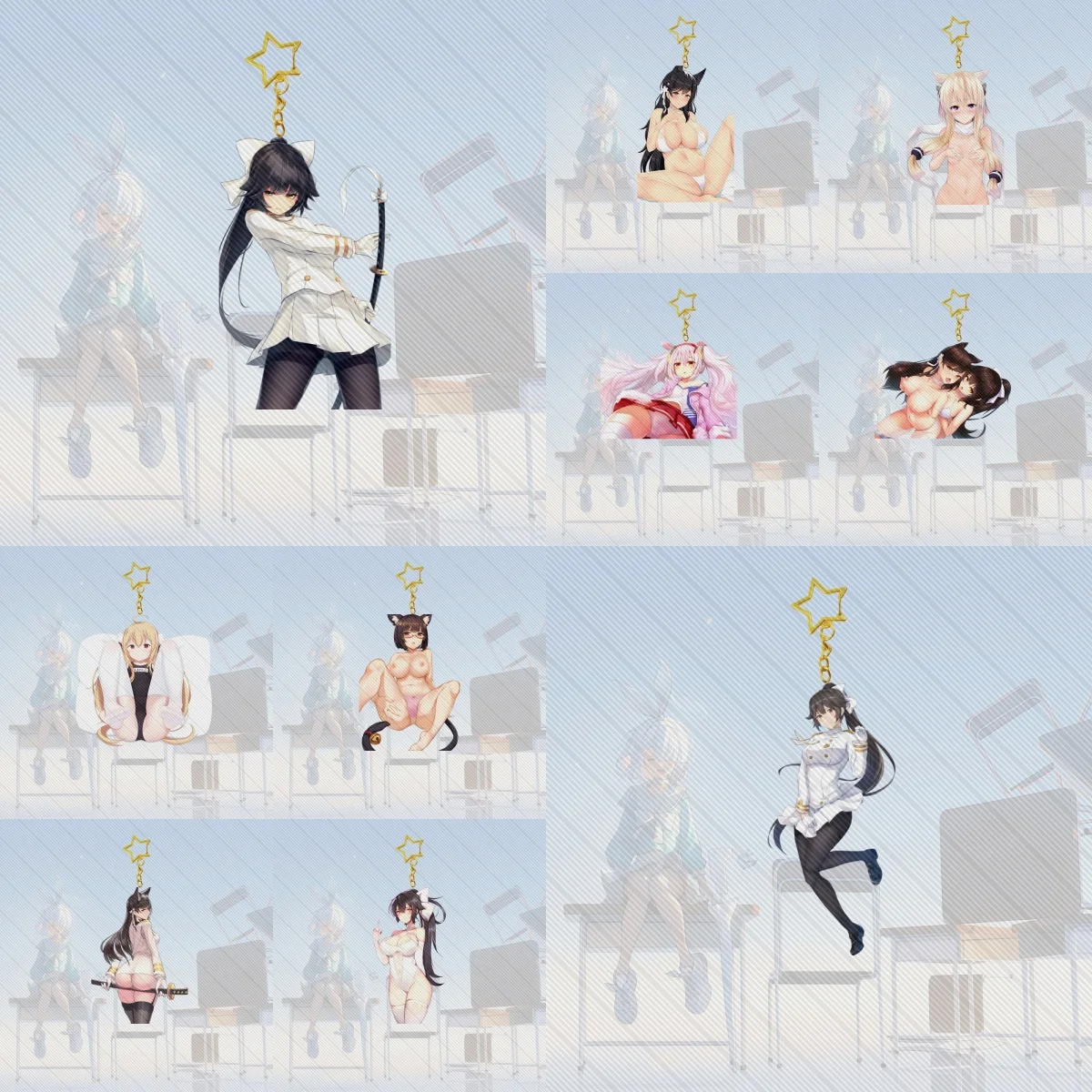 

6CM game hot Blue Archive Acrylic Keychain Model Cosplay Charm Characters Ornament Accessories Goods Collection Christmas Gifts