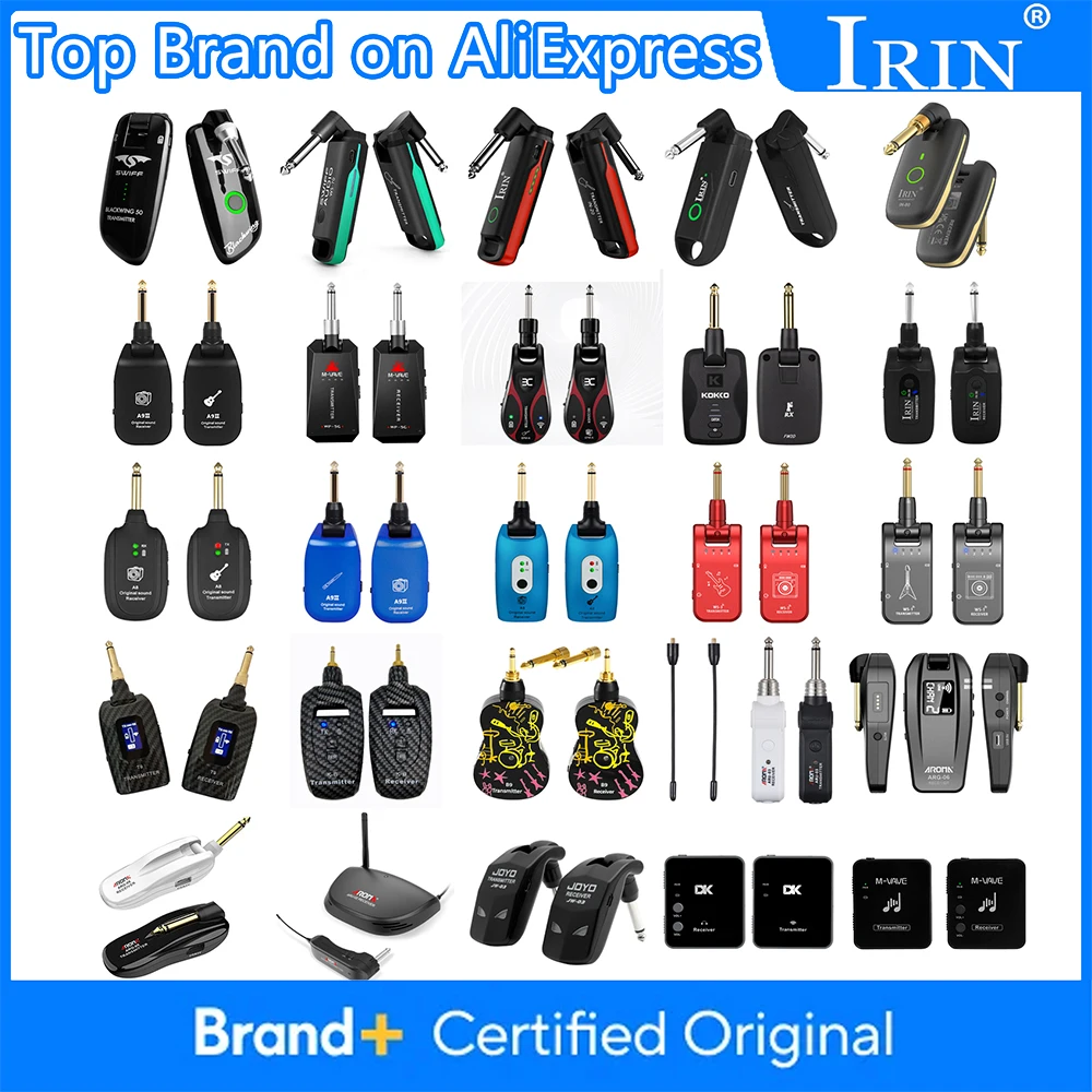 

Беспроводная система IRIN для гитары: беспроводной аудиопередатчик и приемник для электрогитары, бас-гитары, духовых инструментов, скрипки, усилителя