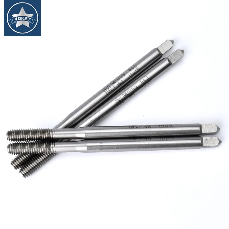 HSSE-M42 Long Shank 80MM 100MM 150MM Forming Roll Tap M1.2 M1.4 M1.6 M2 M2.6 M3 M4 M5 M6 M8 M10 M12 Machine Screw Thread Taps