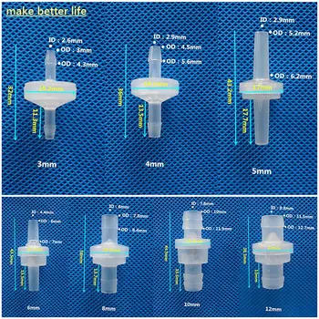 1 pz diametro 3mm 4mm 5mm 6mm 8mm 10mm 12mm valvola di ritegno in plastica Pagoda unidirezionale in linea senza ritorno Gas liquido acqua tappo fluido