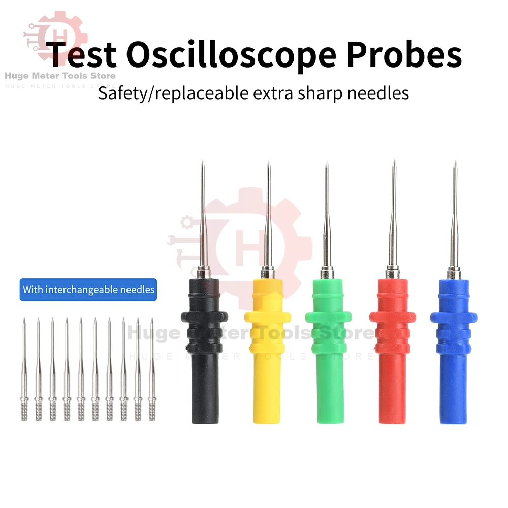 Five Color Automotive Diagnostic Test Probe Puncture Needles Oscilloscope Probe Pins Set Repair Tool Accessories