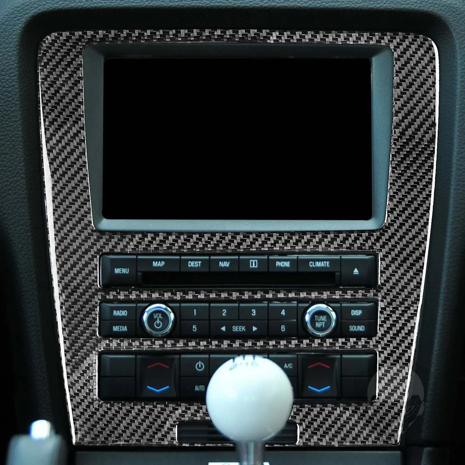 

For Ford Mustang 2009-2013 Carbon Fiber Accessories Central Control Navigation Panel Trim Cover Car Interior Decoration Sticker